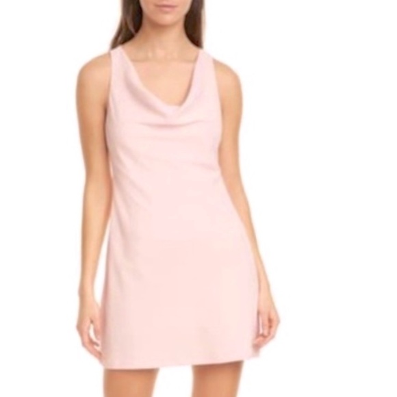 Alice + Olivia Dress Size 10 Harmony Racerback Cowl Neck A-Line Mini in Blush - Picture 4 of 14